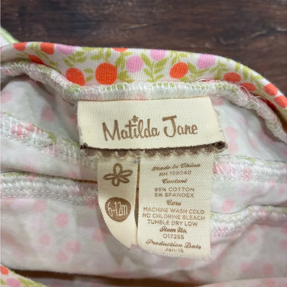 Matilda Jane Hello Lovely Sweetly Striped Orange Diaper Cover Bloomers 6-12m
